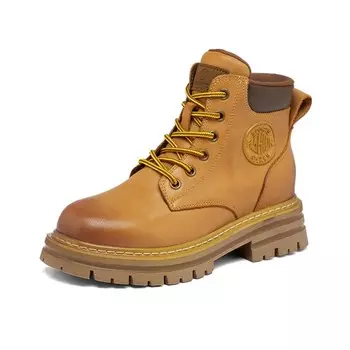 Ботинки Martin Boot женские H2, цвет Yellow flat bottom with fleece