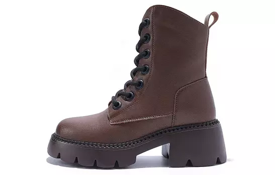 Ботинки Martin Boot женские Junjali, цвет Brown - thick cotton rabbit fur