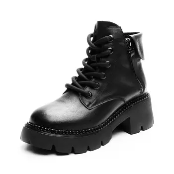 Ботинки Martin Boot женские Nrdrofficial, цвет Black Fleece-Lined