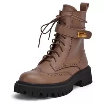 Ботинки Martin Boot женские Qiaoliner, темно-коричневый