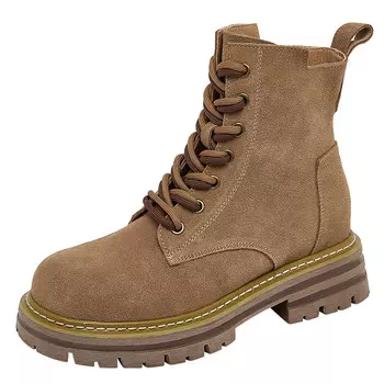Ботинки Martin Boot женские Qingzhuhu, цвет Light Brown Flat