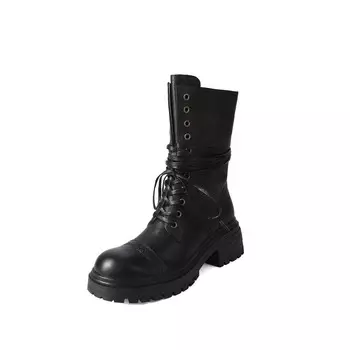 Ботинки Martin Boot женские Su Yanjiao, цвет Black Fleece-lined