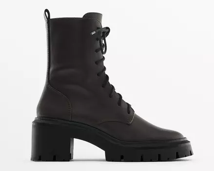 Ботинки Massimo Dutti Lace-up Track Sole Ankle, коричневый