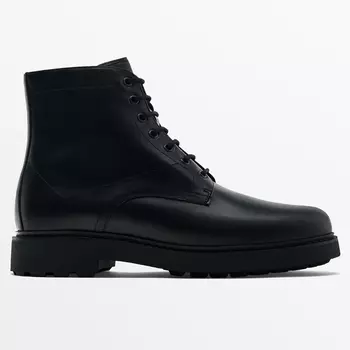 Ботинки Massimo Dutti Leather, черный