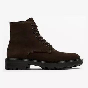 Ботинки Massimo Dutti Split Suede, темно-коричневый