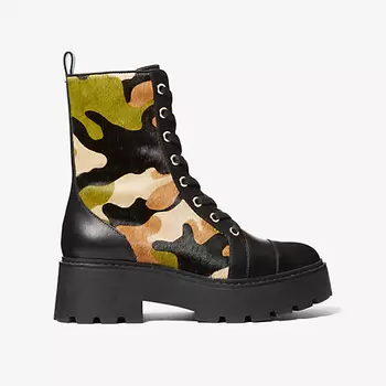 Ботинки Michael Kors Blake Camouflage Print Calf Hair Combat, мультиколор