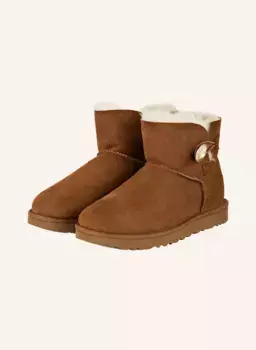 Ботинки mini bailey button bling с кристаллами сваровски Ugg, коричневый