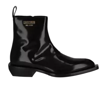 Ботинки Moschino Ankle Boot Gold Lettering Logo - Black, черный