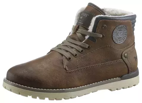 Ботинки Mustang Shoes на шнуровке, на теплой подкладке, серый