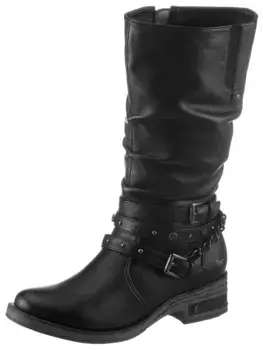 Ботинки Mustang Shoes с заклепками и декоративной цепочкой, черный