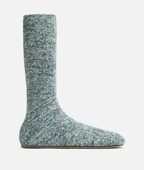 Ботинки мужские Bottega Veneta, белый/черный/изумрудно-зеленый