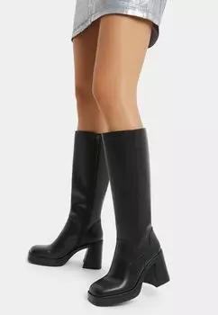 Ботинки на каблуке Bershka, черный