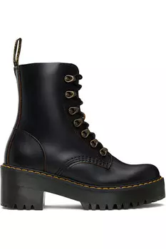 Ботинки на каблуке Leona vintage из гладкой кожи Dr. Martens, черный
