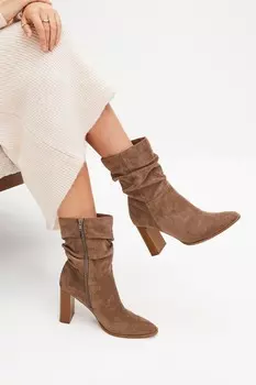 Ботинки на каблуке миди Forever Comfort свободного кроя Next, коричневый