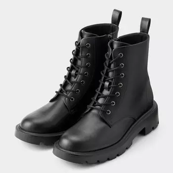 Ботинки на легкой объемной подошве со шнуровкой GU, черный