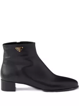 Ботинки на молнии с логотипом Prada, черный