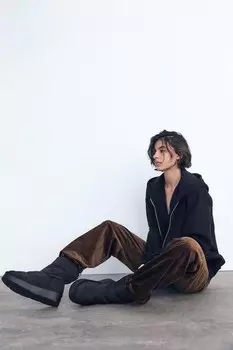 Ботинки на платформе с мягкой подкладкой ZARA, черный