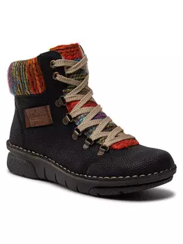 Ботинки на плоской подошве 73343-00 Black Rieker, красочный/черный