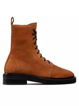 Ботинки на плоской подошве Simple, коричневый