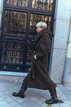 Ботинки на плоской пряжке ZARA, коричневый