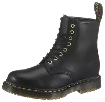 Ботинки на шнуровке DR. MARTENS "1460 BLIZZARD 8 EYE BOOT", прорезной дизайн, черный