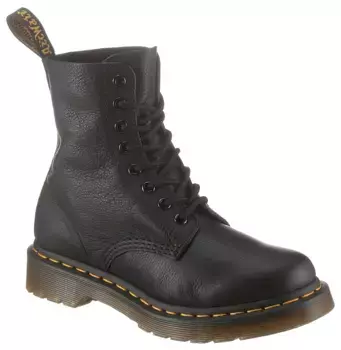 Ботинки на шнуровке DR. MARTENS "1460 PASCAL 8 Eye Boot", блочный каблук, шнуровка, ботильоны с воздушной подошвой - узкая форма, черный
