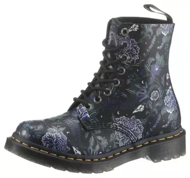 Ботинки на шнуровке DR. MARTENS "1460 PASCAL 8 Eye Boot" с цветочным узором, цвет Schwarz-Geblmt