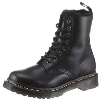 Ботинки на шнуровке DR. MARTENS "1460 Serena", ботинки на массивном каблуке, туфли на платформе, ботинки на теплой подкладке, серый