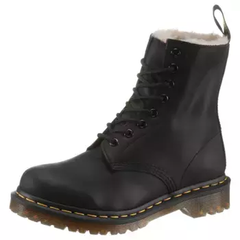 Ботинки на шнуровке DR. MARTENS "1460 Serena", ботинки на массивном каблуке, туфли на платформе, ботинки на теплой подкладке, черный