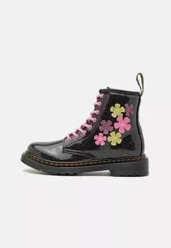 Ботинки на шнуровке Dr. Martens, цвет black/mauve/pink/lime green
