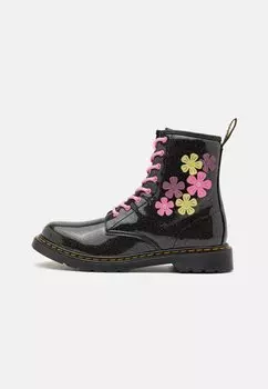 Ботинки на шнуровке Dr. Martens, цвет black/mauve/pink/lime green