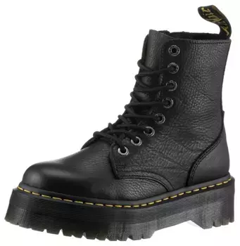 Ботинки на шнуровке DR. MARTENS "Jadon", фестиваль, платформа, ботильоны с классными декоративными швами, черный