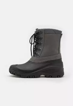 Ботинки на шнуровке КОЖАНЫЕ УНИСЕКС Pier One, темно-серый