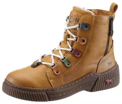 Ботинки на шнуровке Mustang, коричневый