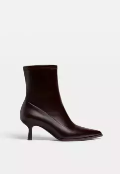 Ботинки на шпильке с эластичными штанинами Stradivarius, коричневый