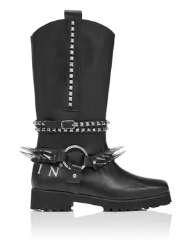 Ботинки на средней плоской подошве Philipp Plein, черный