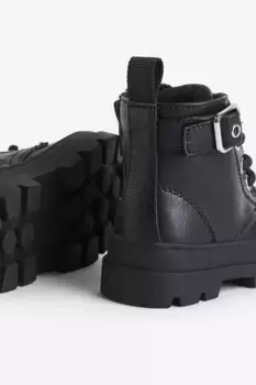 Ботинки на теплой подкладке на шнуровке H&M, черный