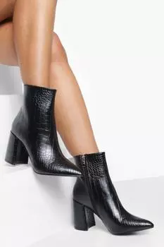 Ботинки-носки croc на блок-каблике Boohoo, черный
