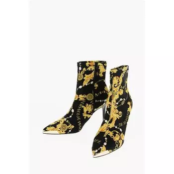 Ботинки-носки JEANS COUTURE с принтом в стиле барокко SCARLETT Versace, Black