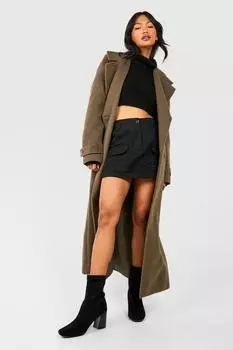 Ботинки-носки на расклешенном каблуке с широким кроем boohoo, черный