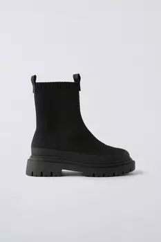 Ботинки-носки ZARA, черный