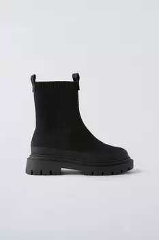 Ботинки-носки ZARA, черный