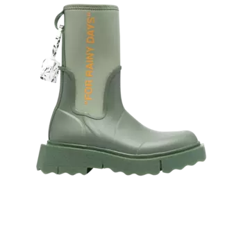 Ботинки Off-White Wmns Zip-Tie Rain Boot, зеленый