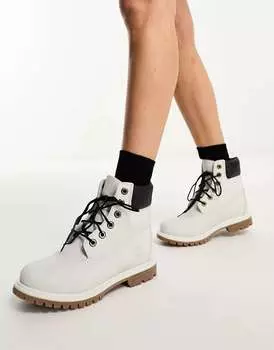 Ботинки премиум-класса Timberland 6 дюймов из светло-серой кожи нубука
