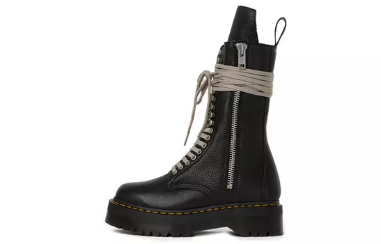 Ботинки RICK OWENS X Dr. Martens 1918 Quad Leather Sole длиной до щиколотки, черные Dr.Martens
