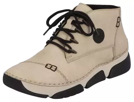 Ботинки Rieker на шнуровке с декоративной стежкой, бежевый