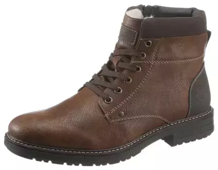 Ботинки Rieker на шнуровке, с теплой подкладкой из натуральной шерсти, коричневый