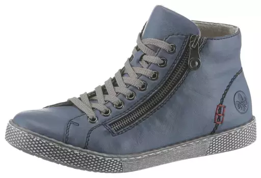 Ботинки Rieker на шнуровке, с внешней молнией, синий