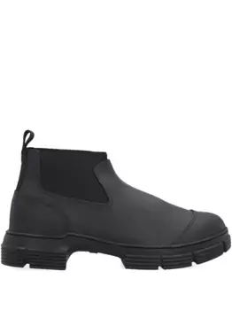 Ботинки с эластичными вставками и рифленой подошвой GANNI, черный