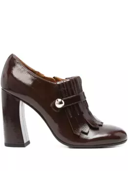 Ботинки с блочным каблуком высотой 100 мм и кисточками Chie Mihara, коричневый